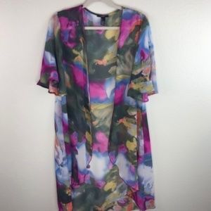 Forever 21 Bold Print Duster Shrug Cardigan Kimono